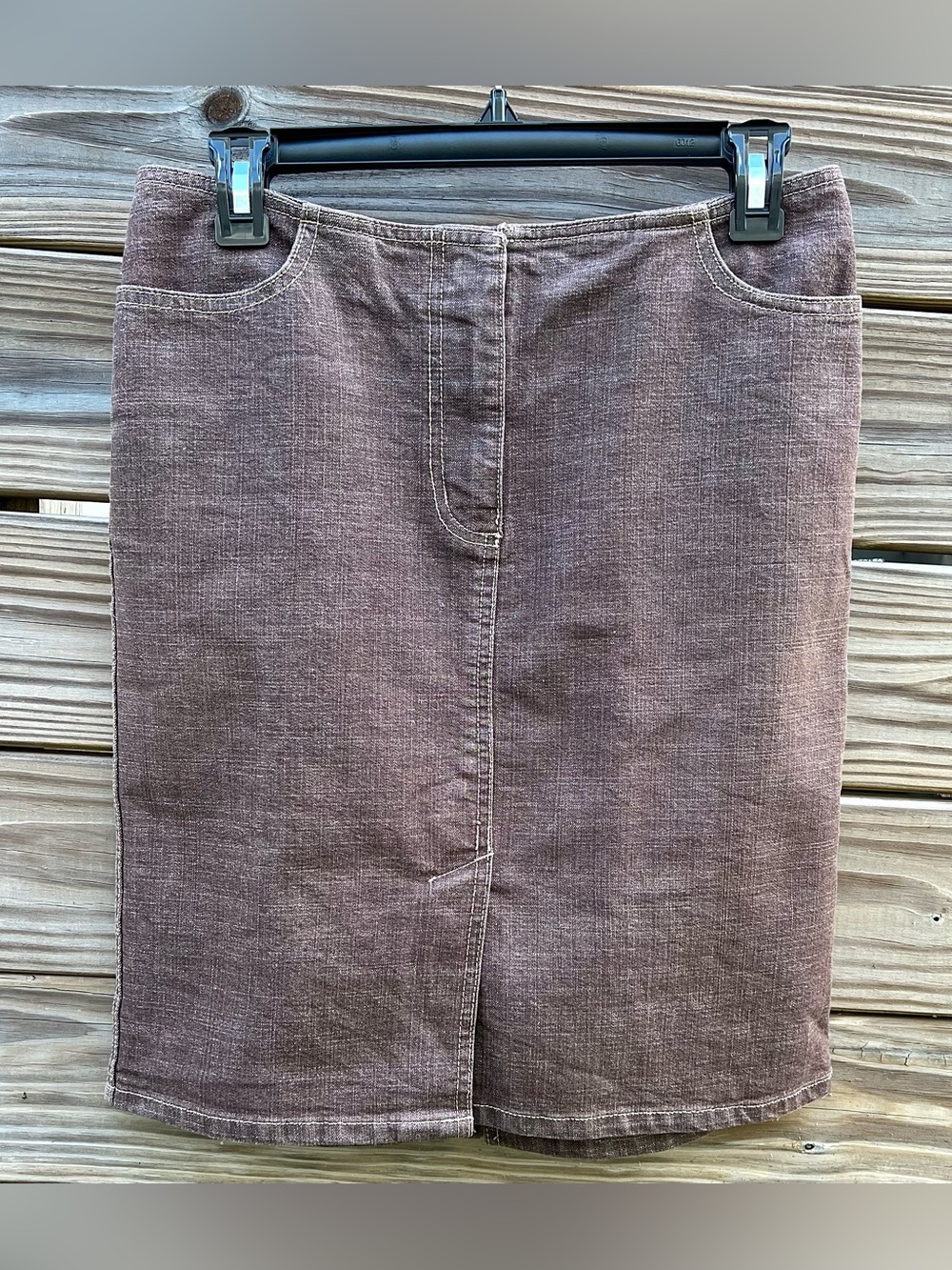 Kenneth Cole Brown Denim Pencil Skirt Women’s Size 4 Fall Timeless Piece